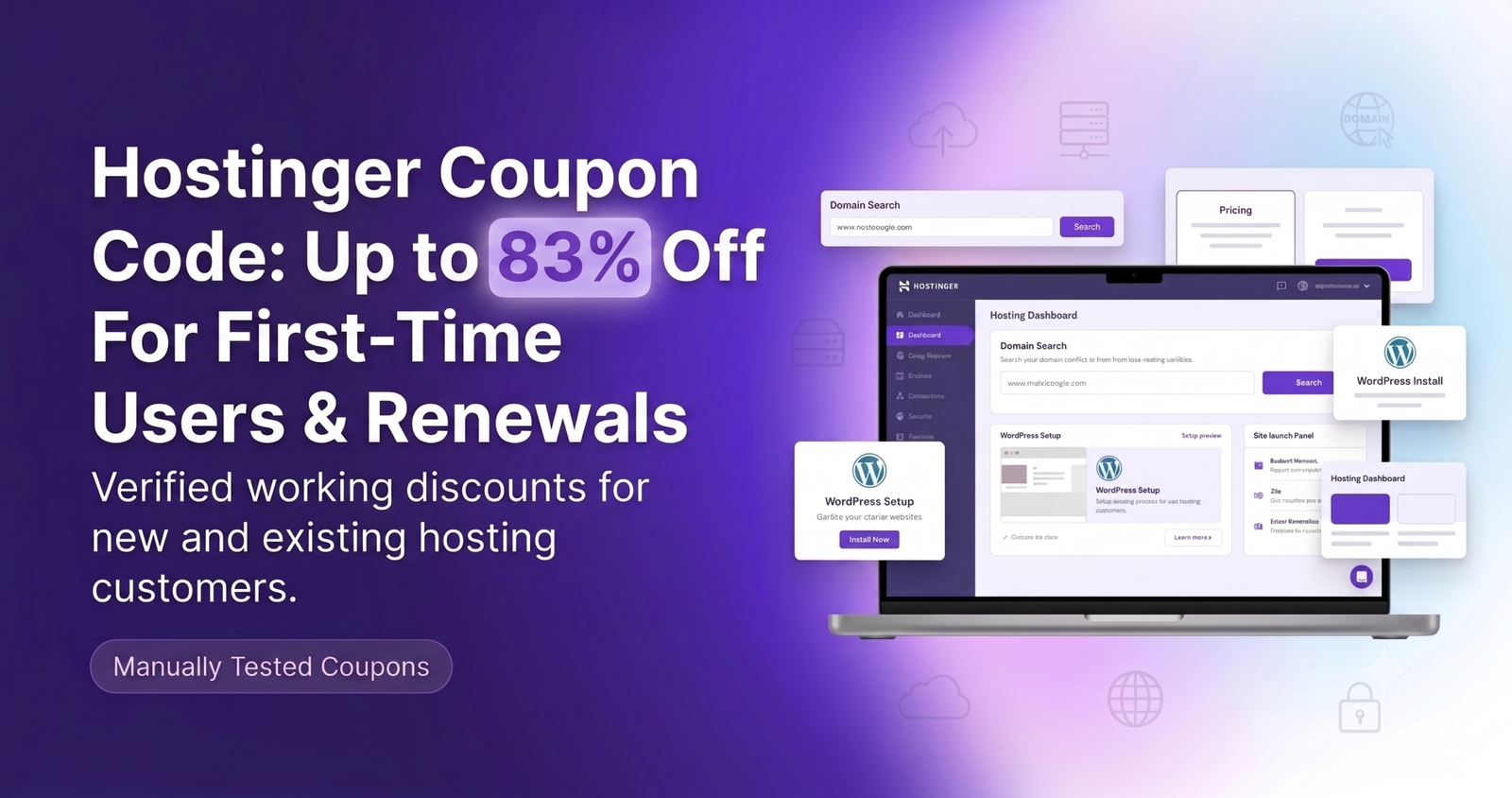 Hostinger Coupon Code - 83% Discount + Free Domain